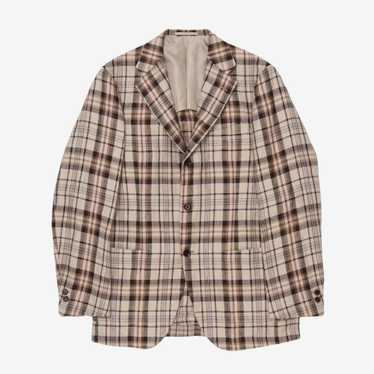 Beams Beams Linen Check Blazer - image 1