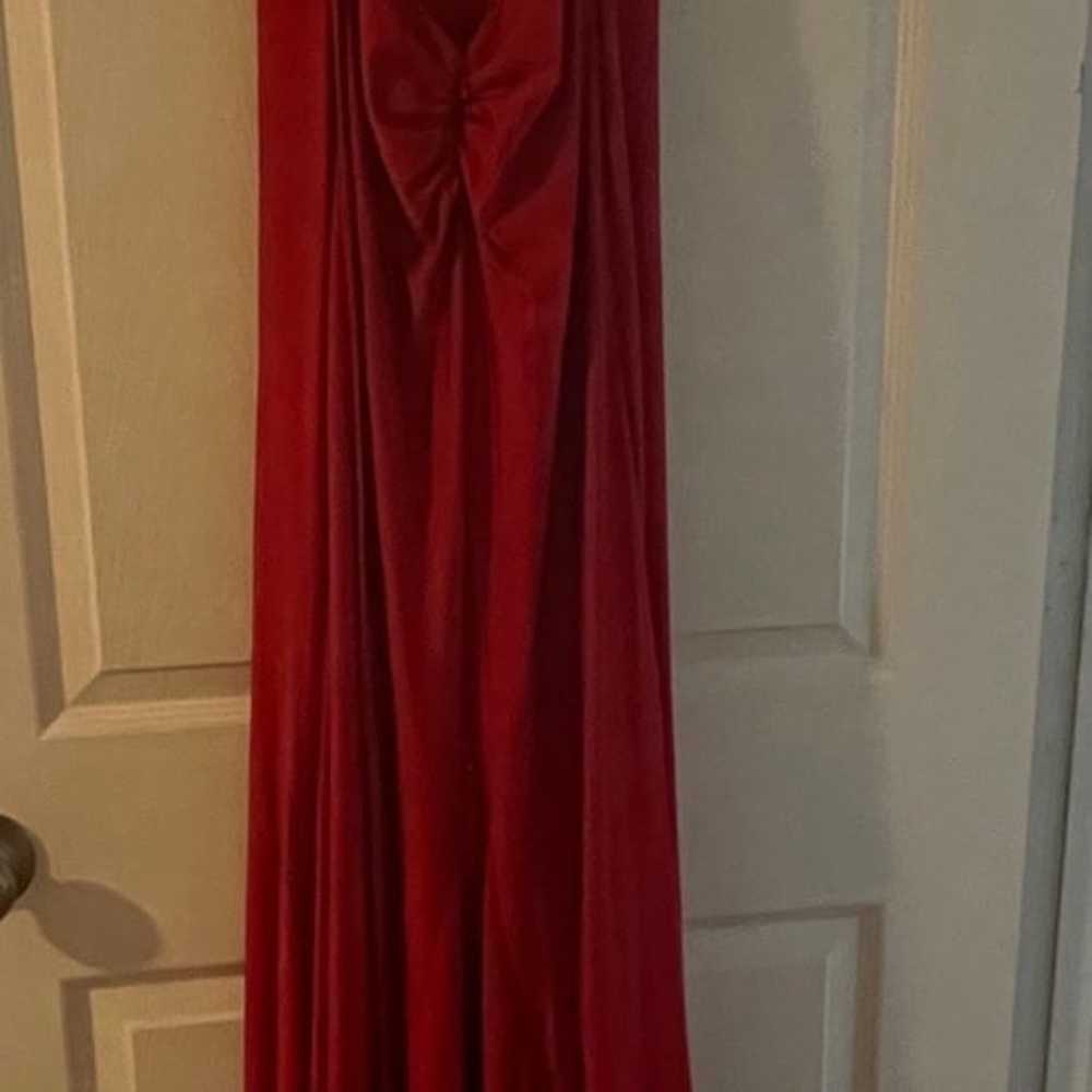 Red formal dress - image 2