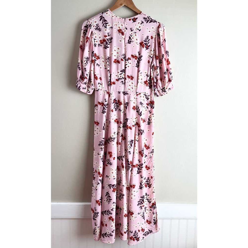 by TiMo Bloom 50s Midi Dress Puff Sleeves Pink Fl… - image 10