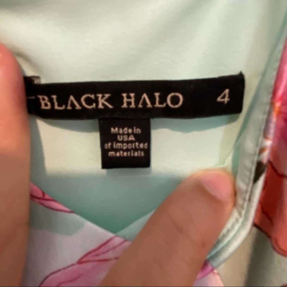Black Halo Montego Mint Green Floral Halter Midi … - image 8