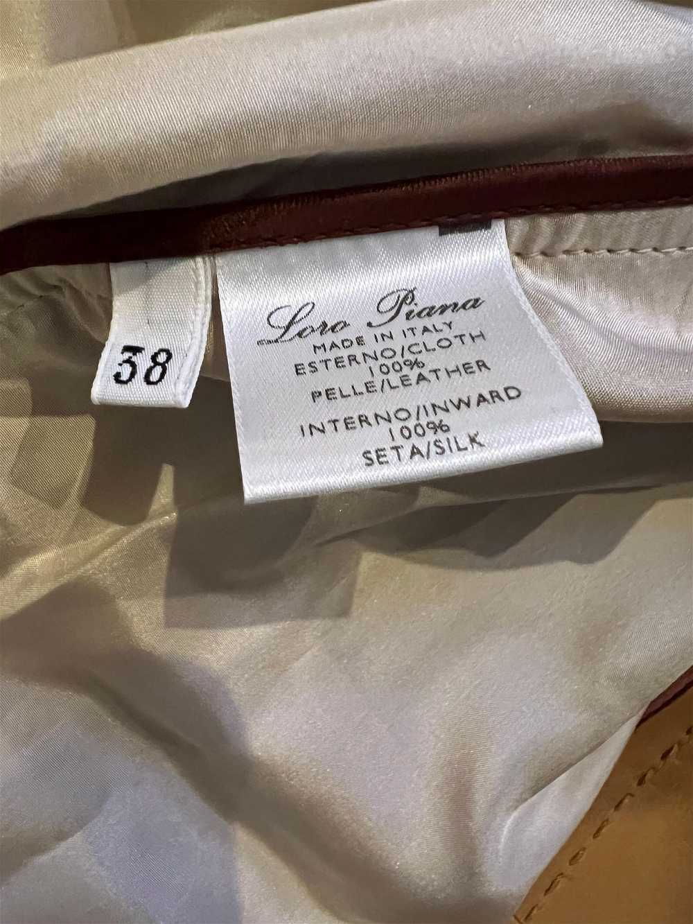 Loro Piana Brown Leather Jacket, Size 38 - image 6