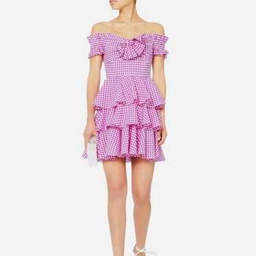 Caroline Constas Pink Gingham Mini Dress - image 1