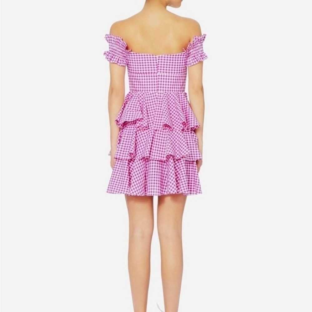 Caroline Constas Pink Gingham Mini Dress - image 2