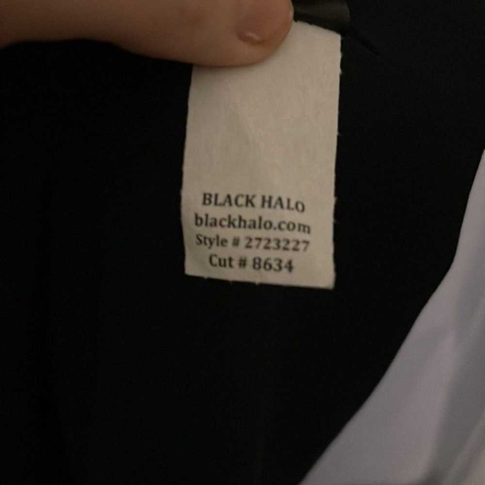 BLACK HALO Coralia Velvet Dress Tie Neck High Sli… - image 6