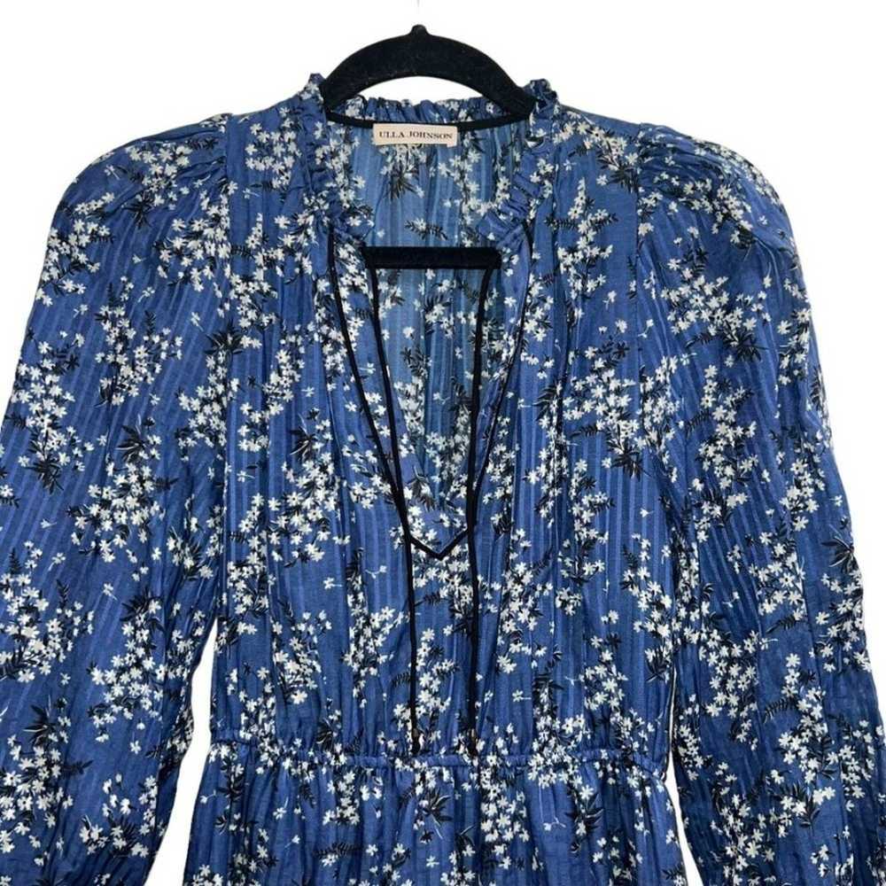 Ulla Johnson Brienne Dress Cornflower Blue Floral… - image 6