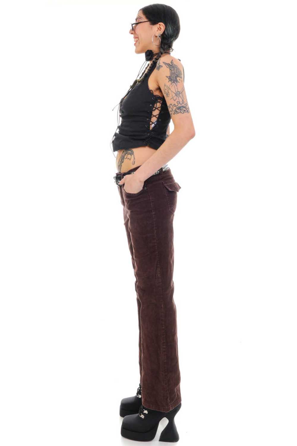 Vintage Y2K Brown Corduroy Pants - M/L - image 4