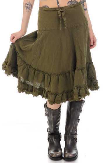 Vintage Y2K Fairy Olive Green Skirt - M
