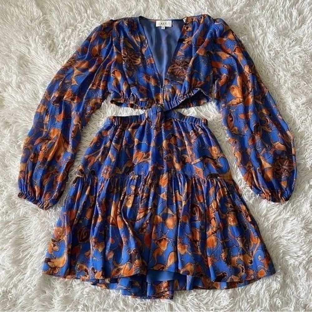A.L.C. Izzy Blue and Orange Silk Cut-Out Mini Coc… - image 8
