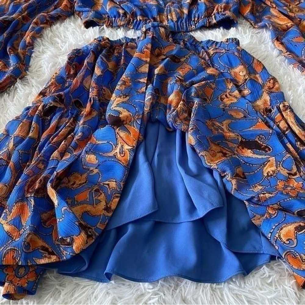 A.L.C. Izzy Blue and Orange Silk Cut-Out Mini Coc… - image 9