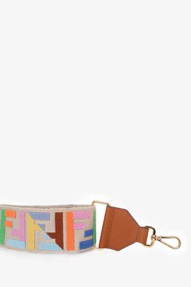 Fendi Beige/Multicolor FF Zucca Canvas Bag Strap