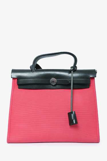 Hermès 2017 Pink Canvas/Brown Leather Herbag Zip 3