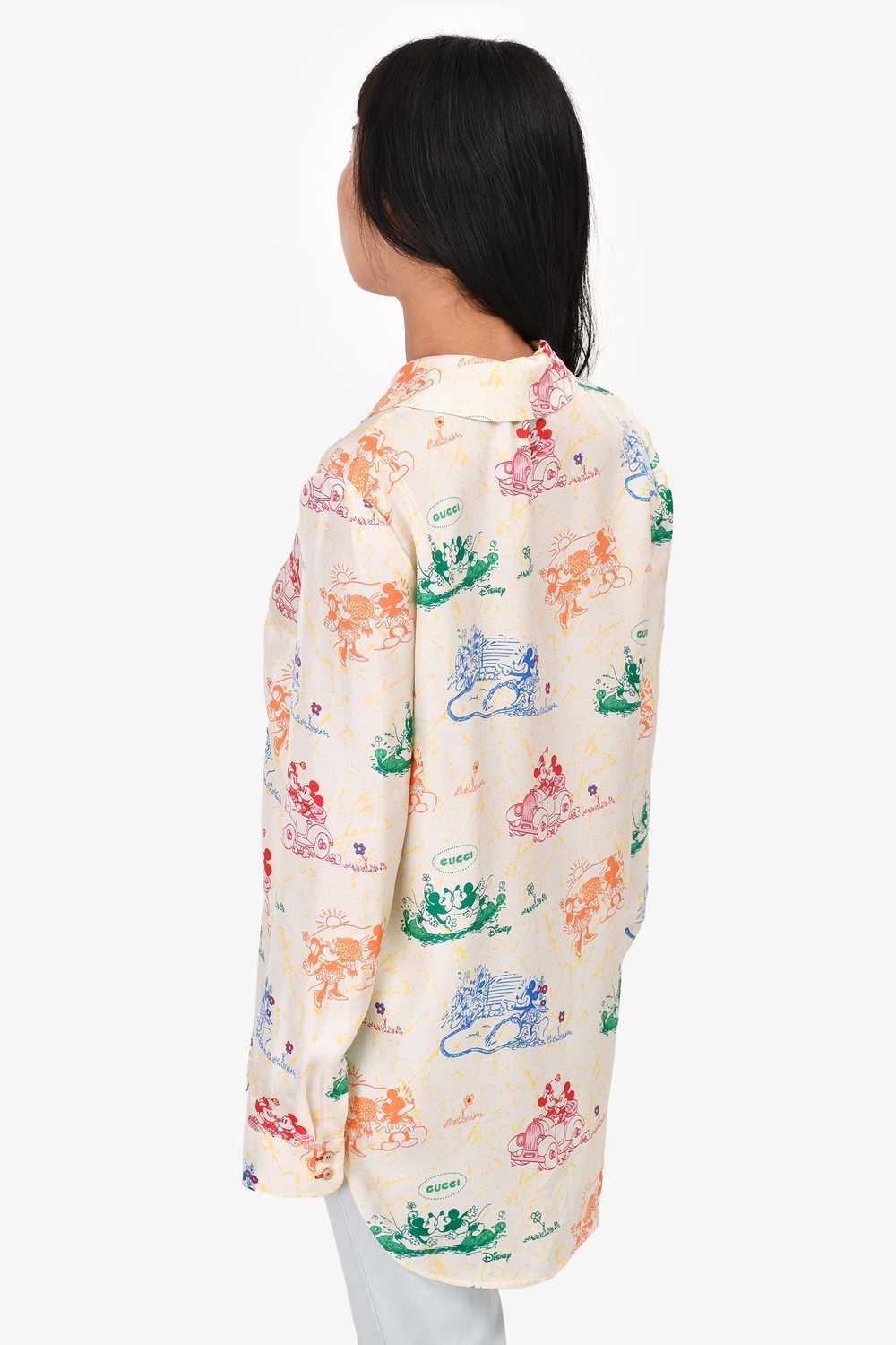 Gucci x Disney Cream/Multicolour Silk Print Shirt… - image 4