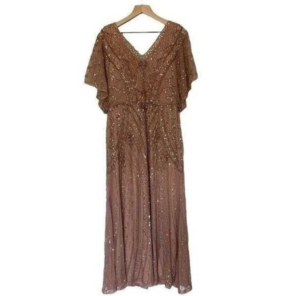 Christina Wu Beaded Rose Gold Size 16 Gown XL Dre… - image 1