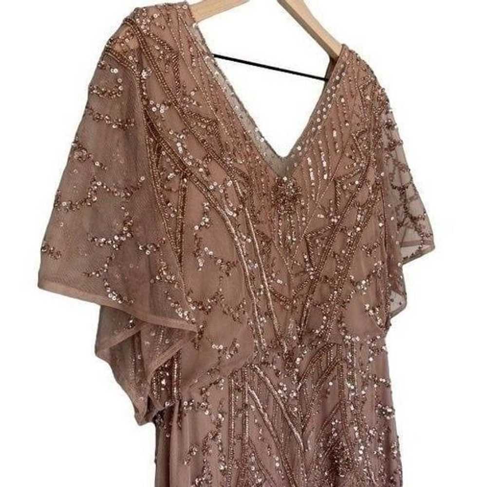 Christina Wu Beaded Rose Gold Size 16 Gown XL Dre… - image 4