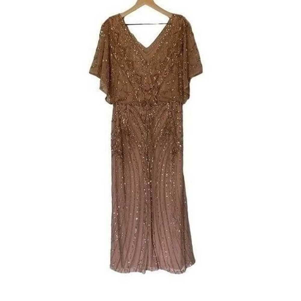 Christina Wu Beaded Rose Gold Size 16 Gown XL Dre… - image 5