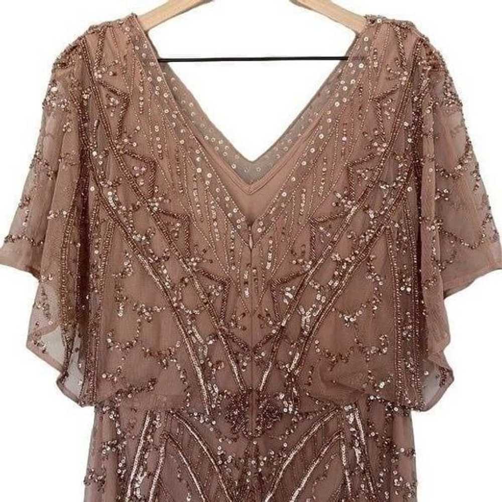 Christina Wu Beaded Rose Gold Size 16 Gown XL Dre… - image 6