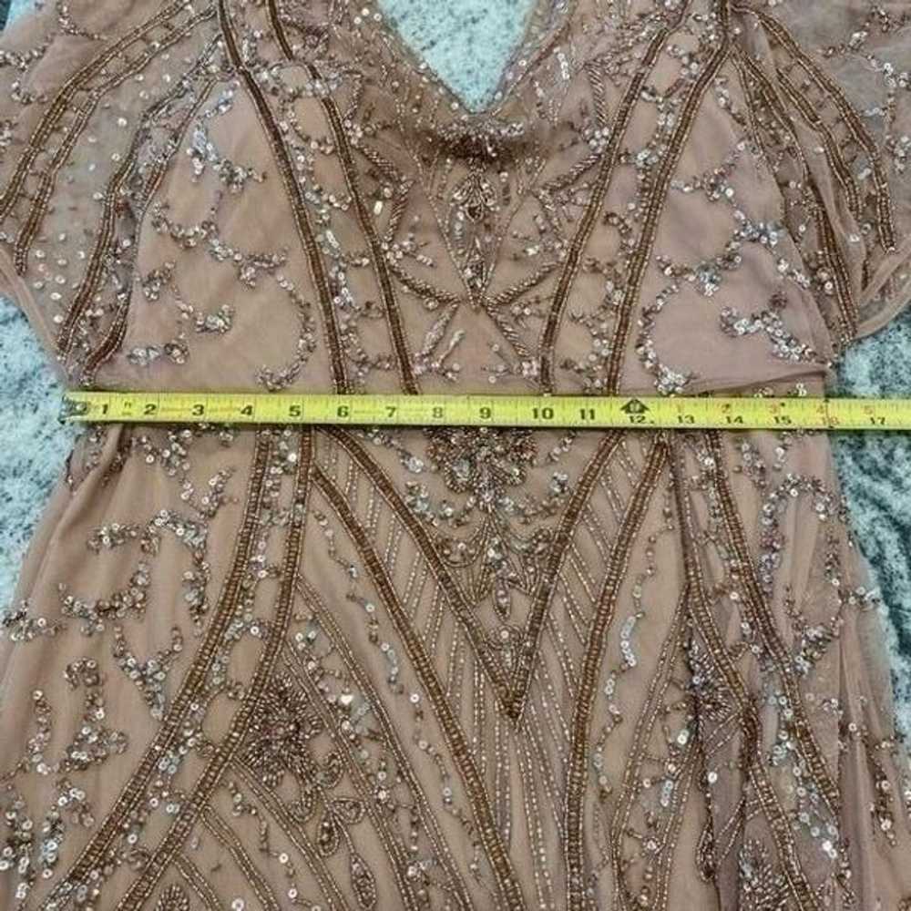 Christina Wu Beaded Rose Gold Size 16 Gown XL Dre… - image 7