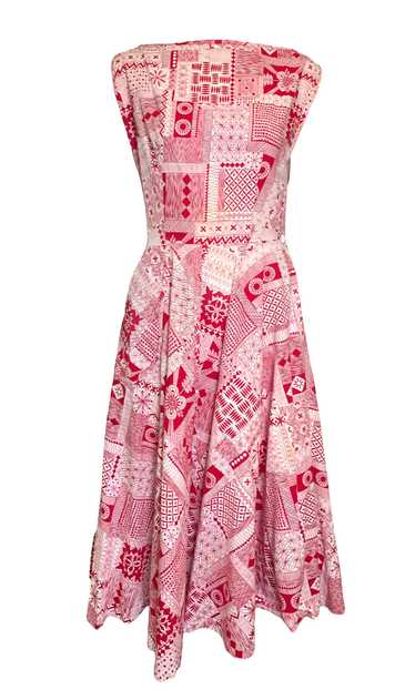 Dixie Lou Frock '50s Red Block Print Day Dress
