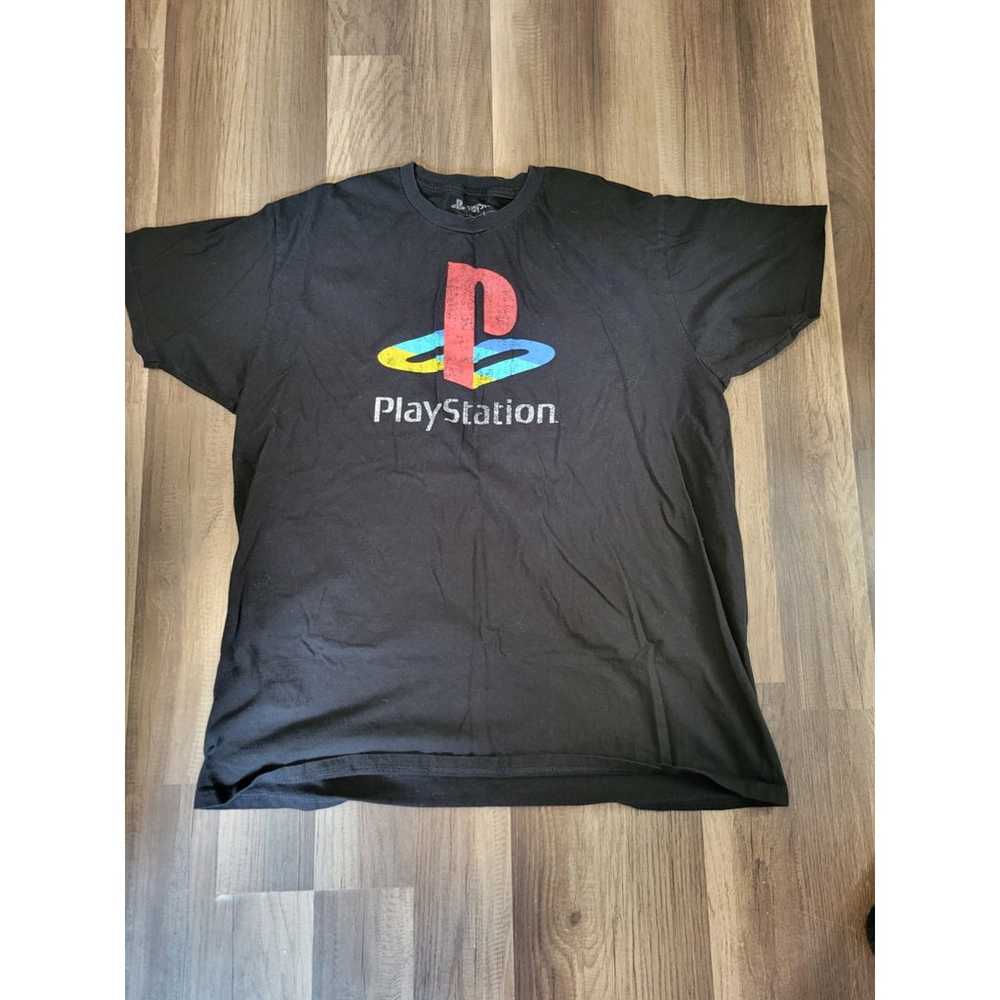 Men's PlayStation Black Graphic Logo Short Sleeve… - image 1