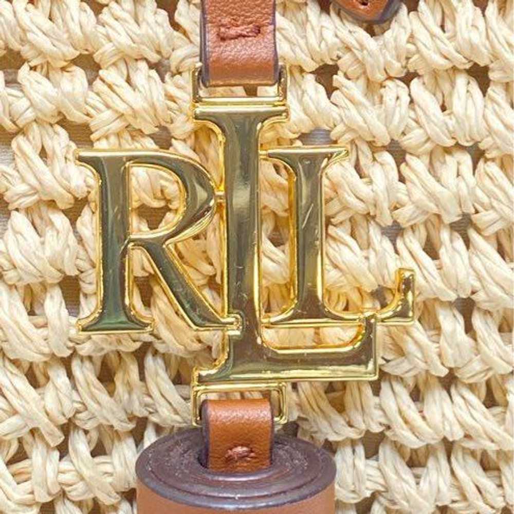 Lauren Ralph Lauren Crochet Straw Medium Tote Bei… - image 5