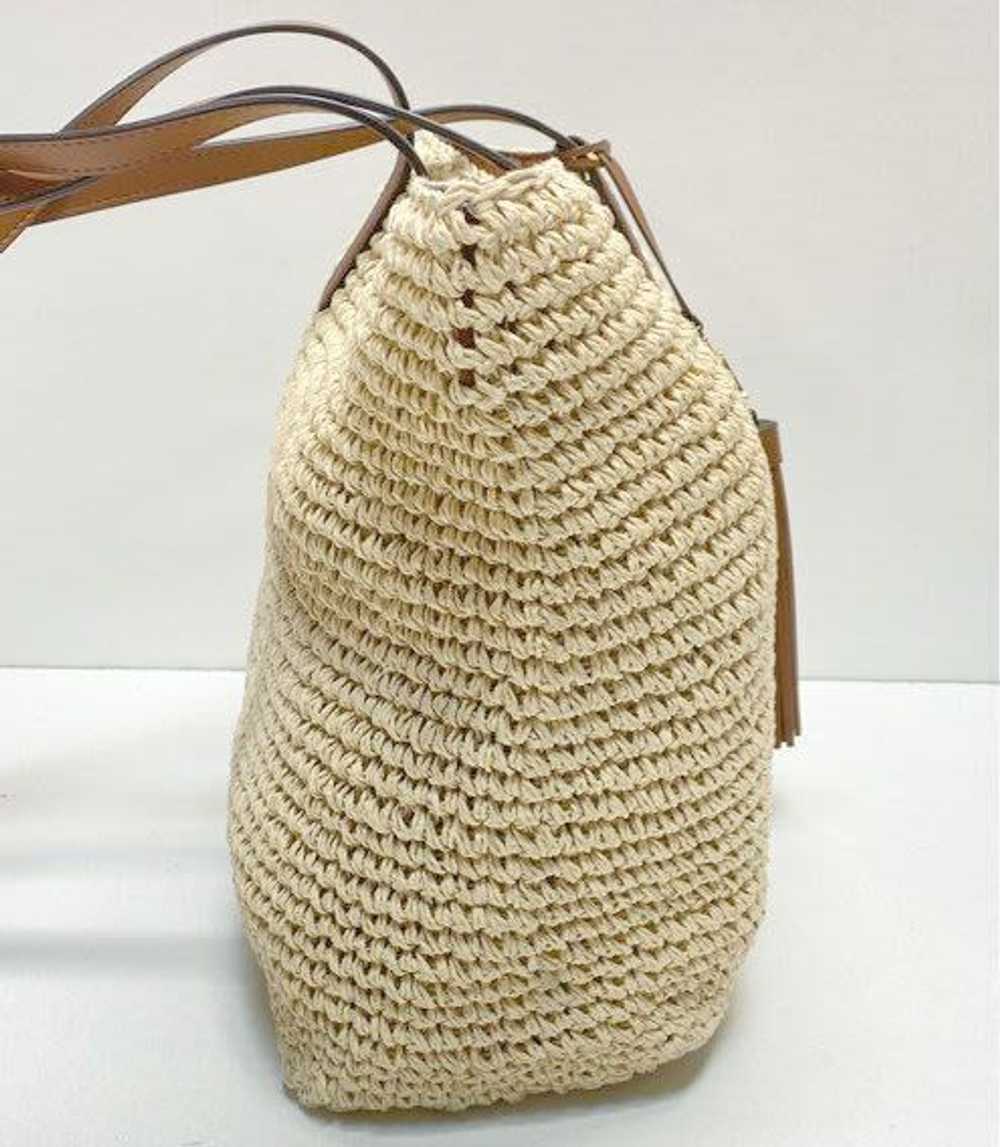Lauren Ralph Lauren Crochet Straw Medium Tote Bei… - image 6