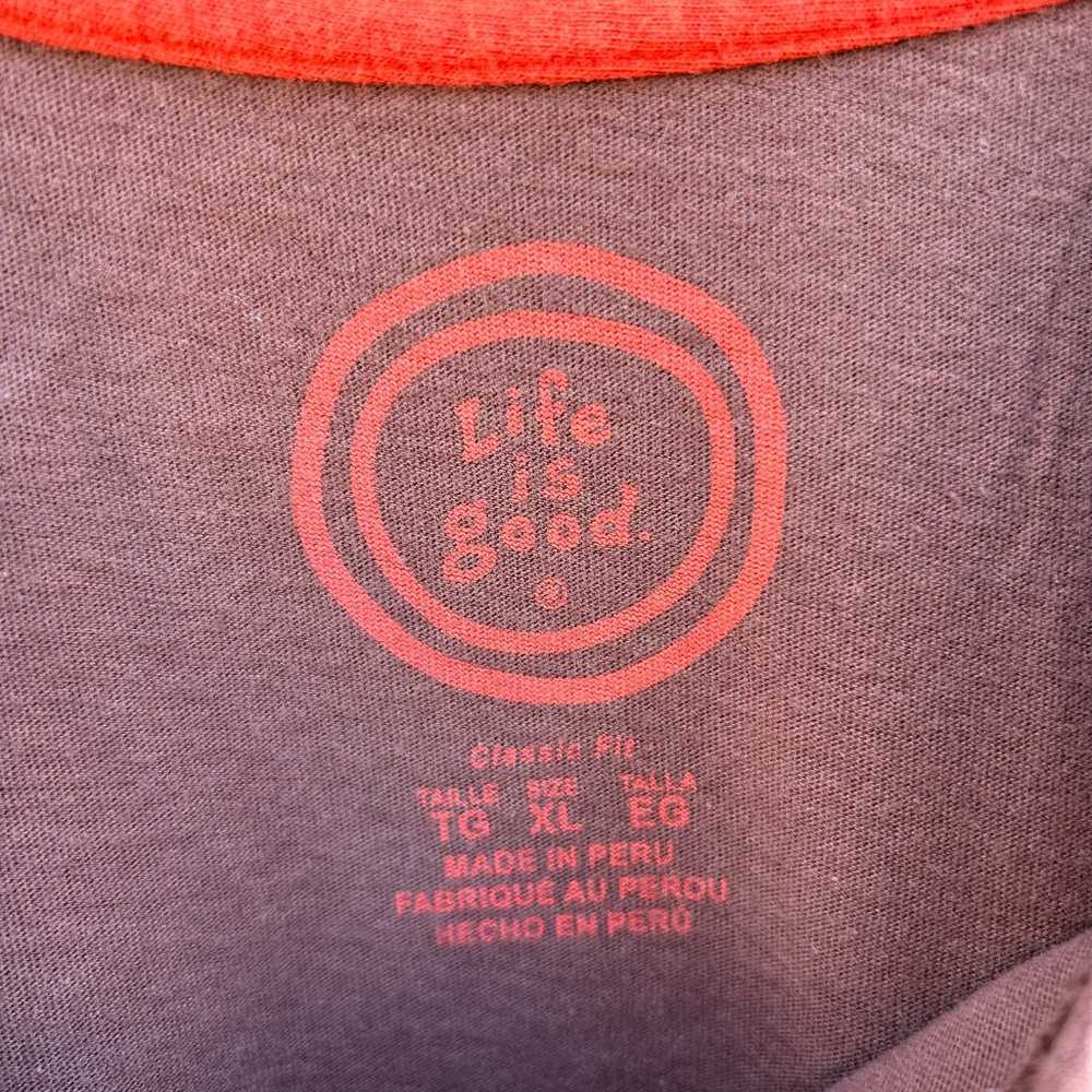 Life is Good Who Feels It Knows It T-shirt Brown … - image 4