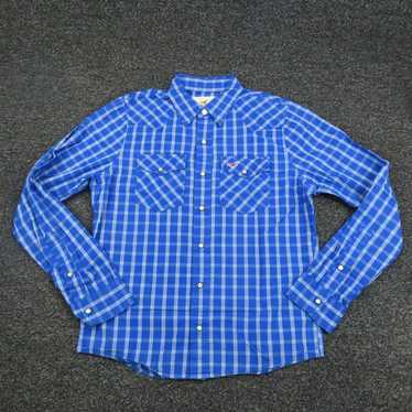 Vintage Hollister Shirt Adult Medium Blue & White… - image 1