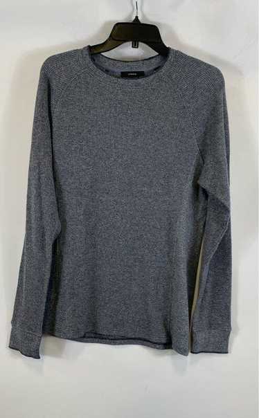 Vince Mens Gray Cotton Mouline Thermal Crewneck Lo