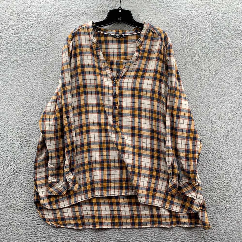 Lee Riders By Lee Blouse Womens 3X Top Plaid Long… - image 1