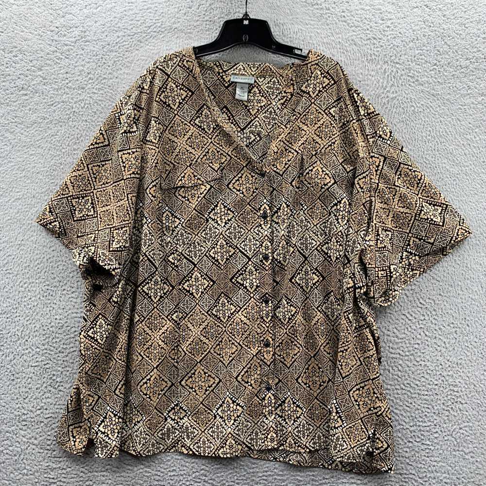 Vintage CATHERINES Blouse Womens 5X Top Short Sle… - image 1