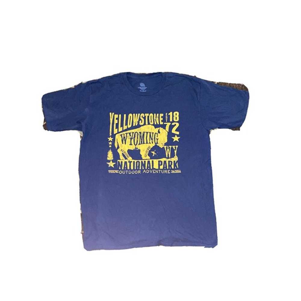 Blue Yellowstone Buffalo National Park T Shirt Si… - image 1