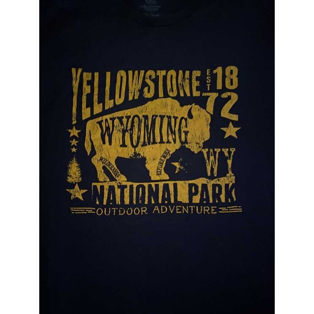 Blue Yellowstone Buffalo National Park T Shirt Si… - image 2