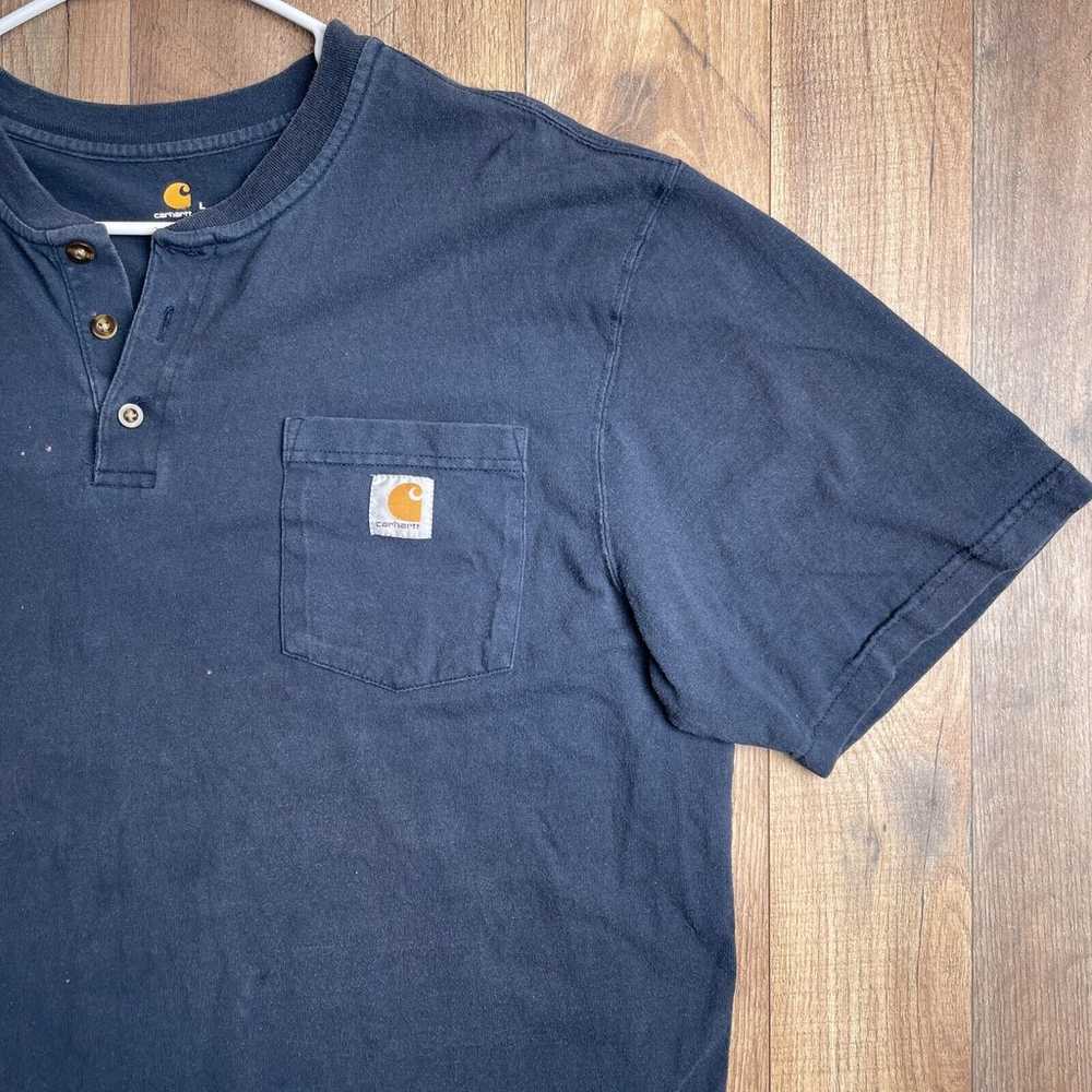 Carhartt T-Shirt Men's Large Blue Short Sleeve So… - image 2