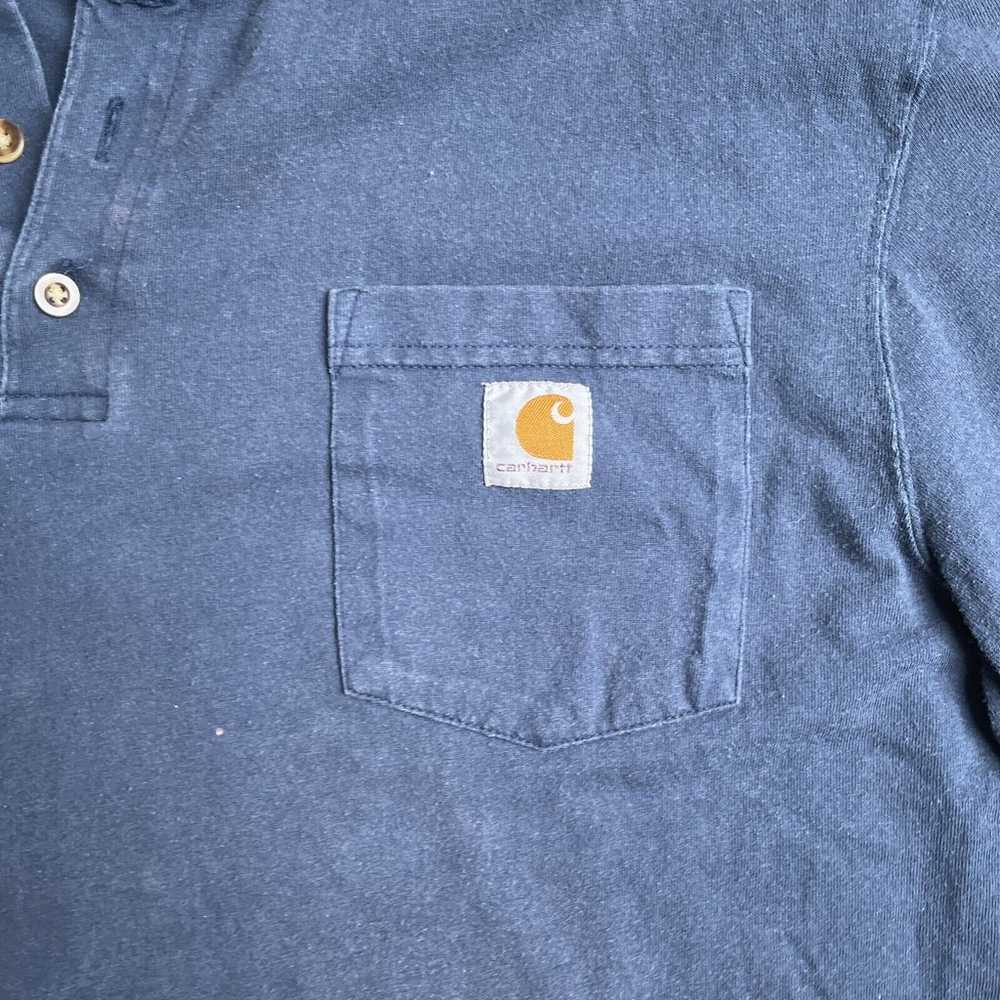 Carhartt T-Shirt Men's Large Blue Short Sleeve So… - image 3