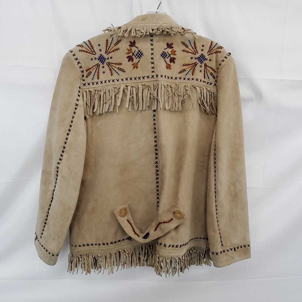 Double D Ranch Tan Leather Western Beaded Fringe … - image 2