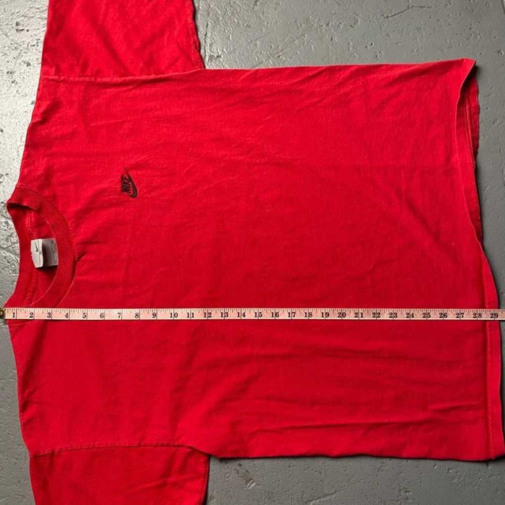 Vintage Nike Embroidered Red Faded Essential T-Sh… - image 5