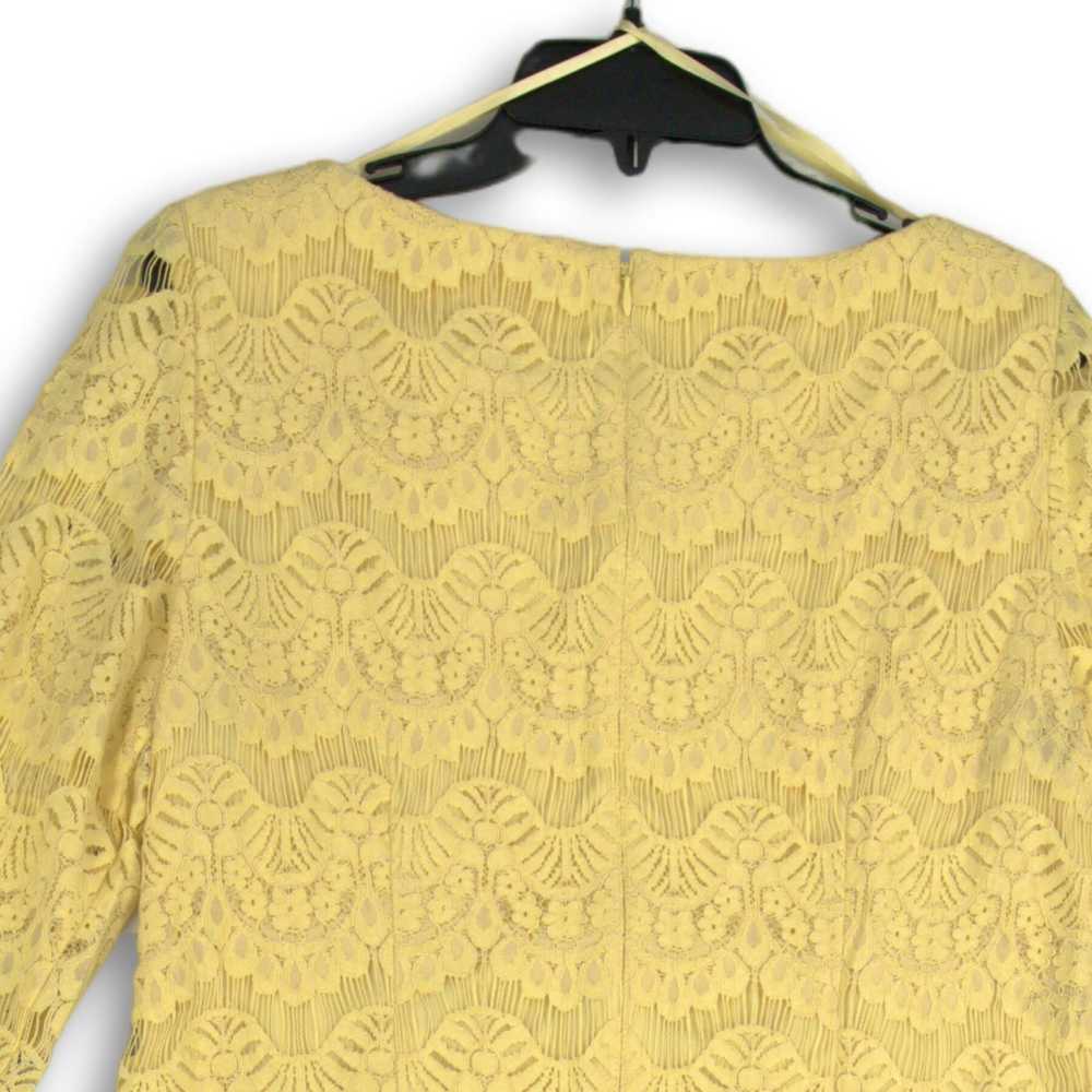 NWT Eliza J Womens Yellow Floral Lace 3/4 Sleeve … - image 4