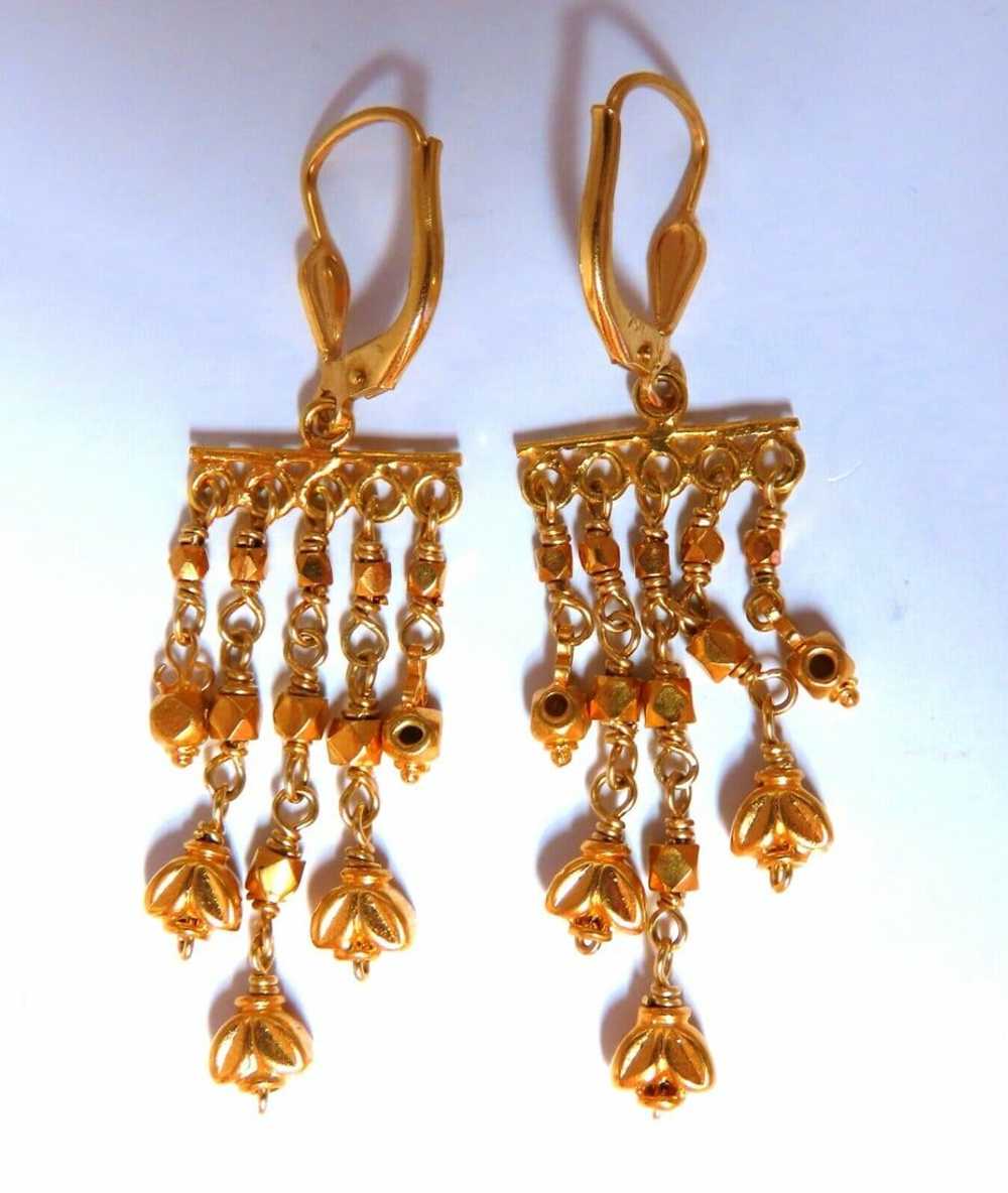 18kt Gold Dangle Earrings Handmade - image 1