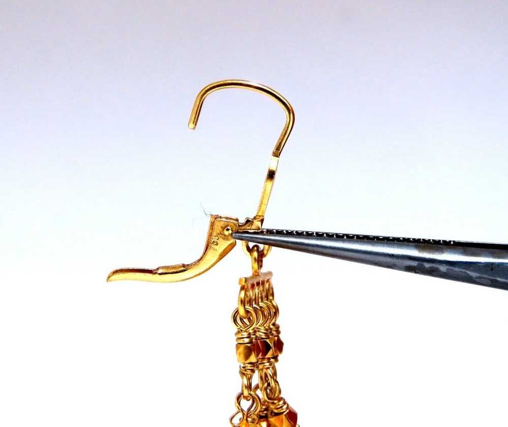 18kt Gold Dangle Earrings Handmade - image 2