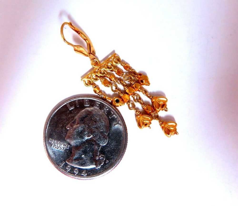 18kt Gold Dangle Earrings Handmade - image 3