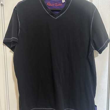Robert Graham T-Shirt Mens L Black Classic Fit V-… - image 1