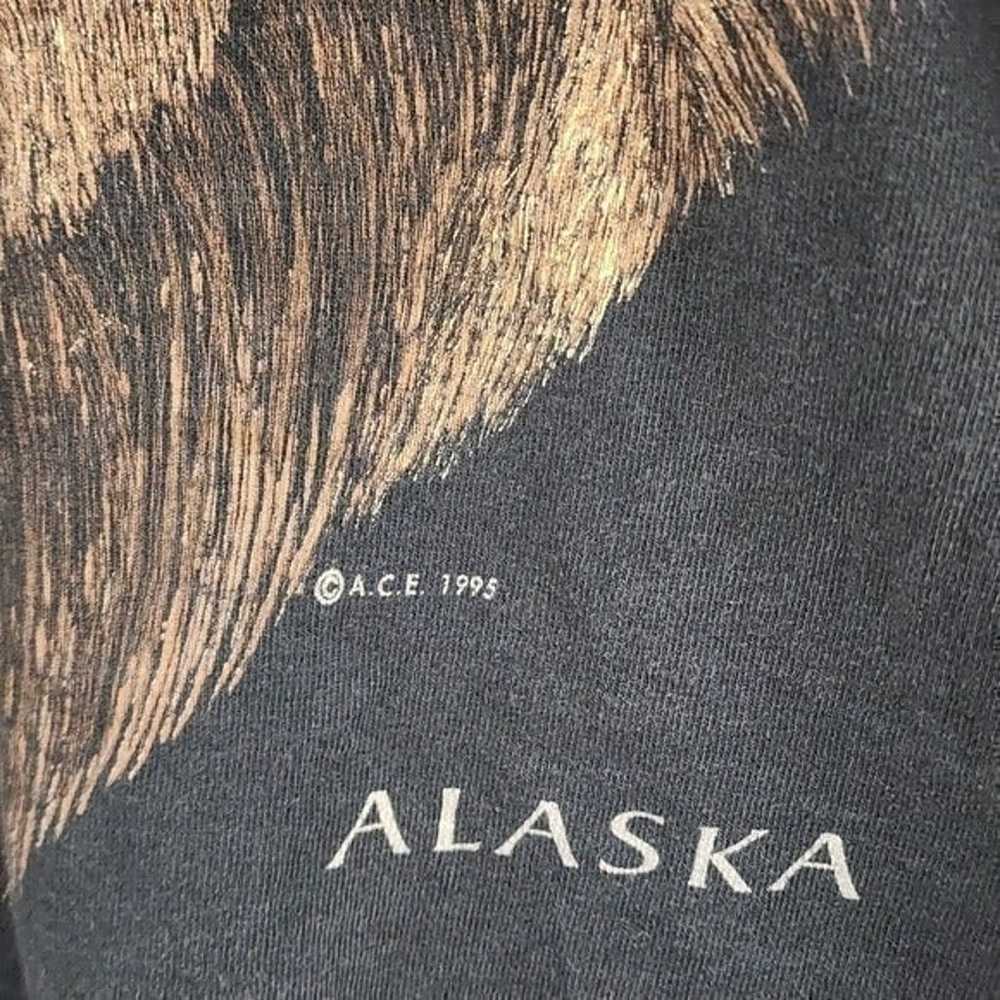 Vintage 1995 Single stitch Alaska Bear Black T Sh… - image 5