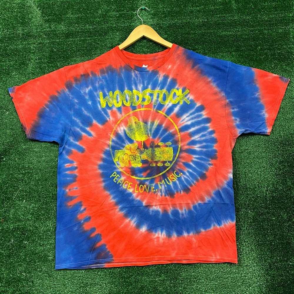 Woodstock peace, love & music tie dye Tshirt size… - image 1