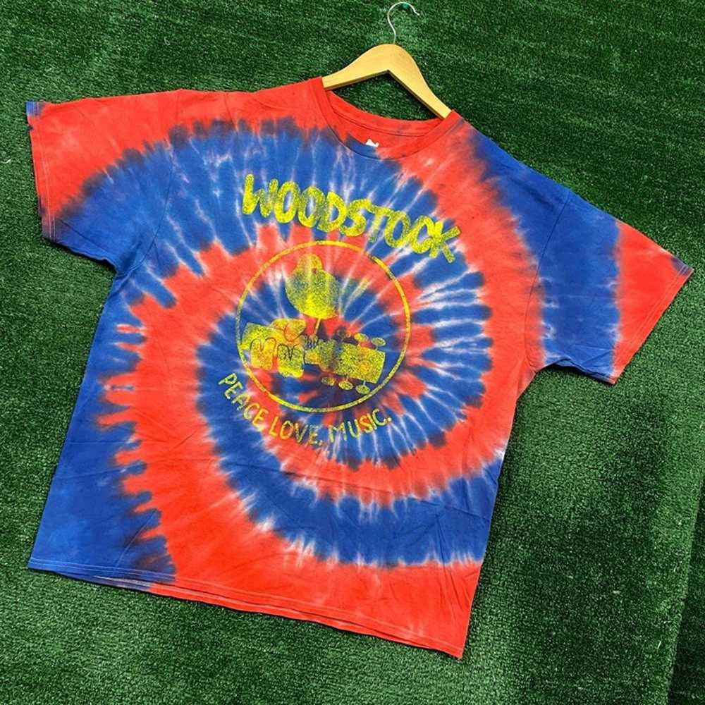 Woodstock peace, love & music tie dye Tshirt size… - image 3
