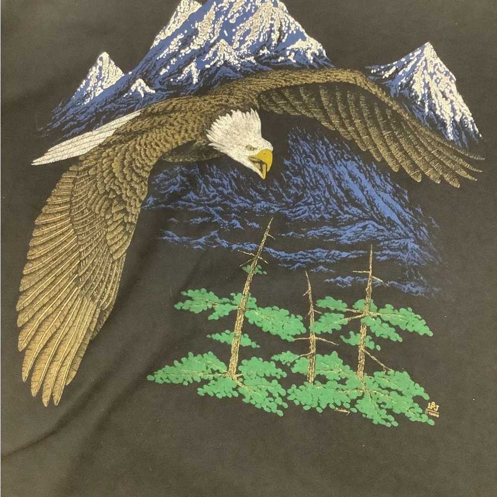 Vintage JERZEES Bald eagle graphic t-shirt - image 2