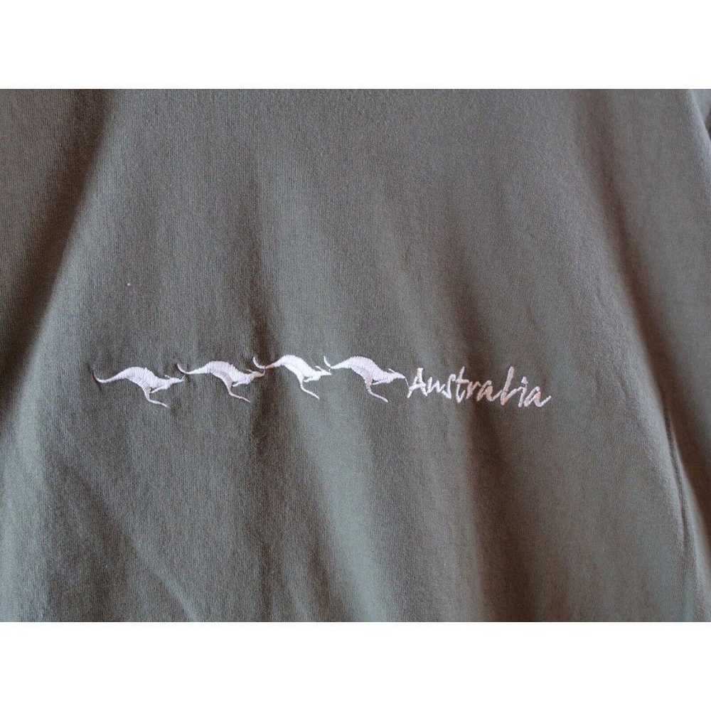 Embroidered Kangaroo T-Shirt Mens XL Green 100% c… - image 2