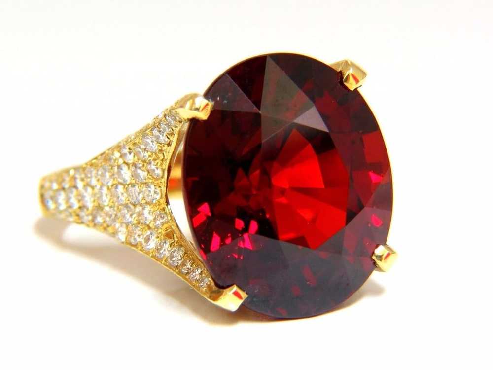 26.31ct GIA NATURAL RED SPESSARTITE GARNET DIAMON… - image 1