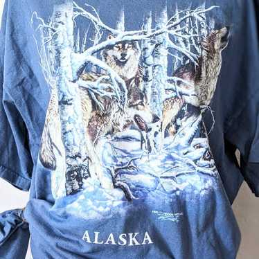 Vintage oversized t-shirt Alaska wolves