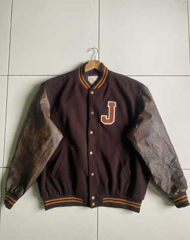 Japanese Brand × Leather Jacket Style J Varsity Q… - image 1