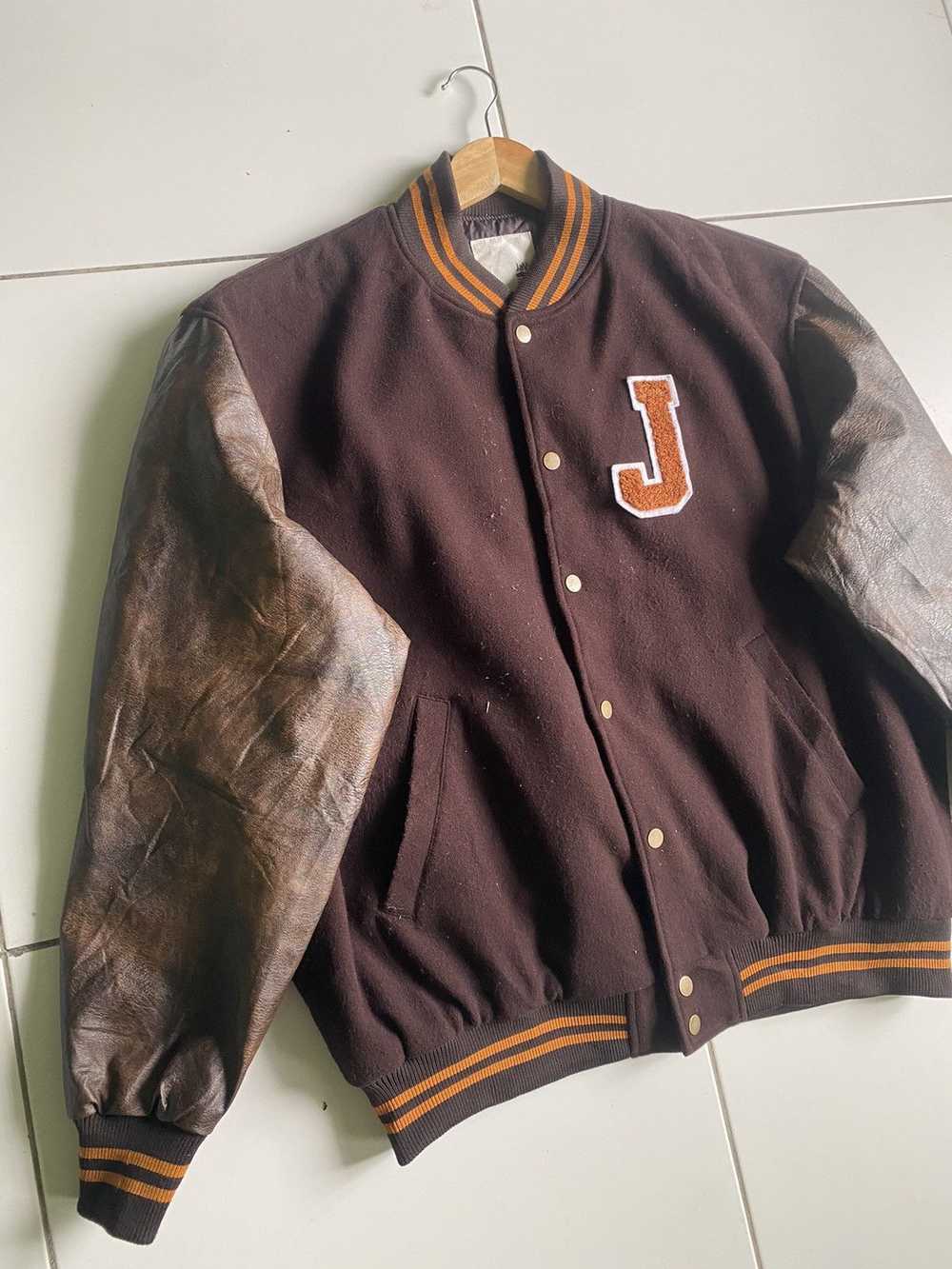 Japanese Brand × Leather Jacket Style J Varsity Q… - image 2
